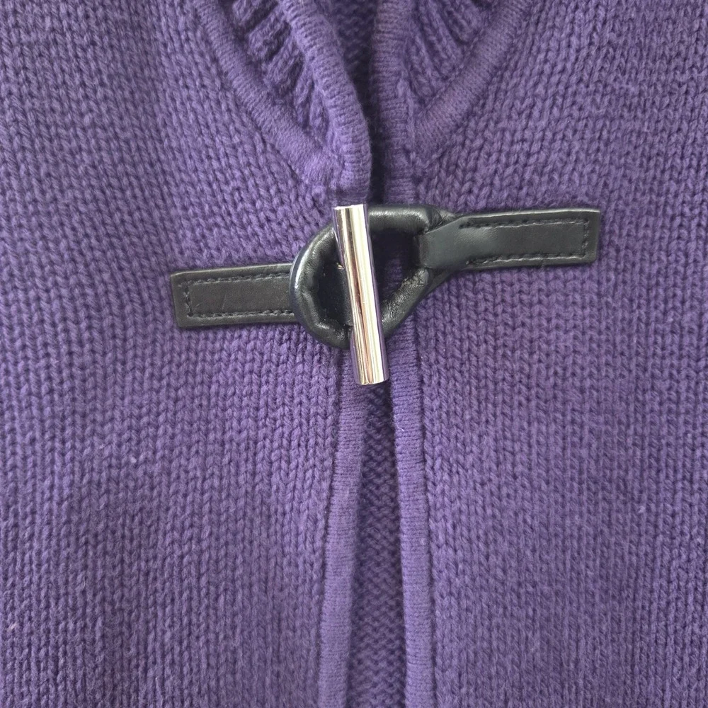 Mindfully Mended S Purple Ribbed Cardigan Sweater Toggle Y2K Style Jones NY